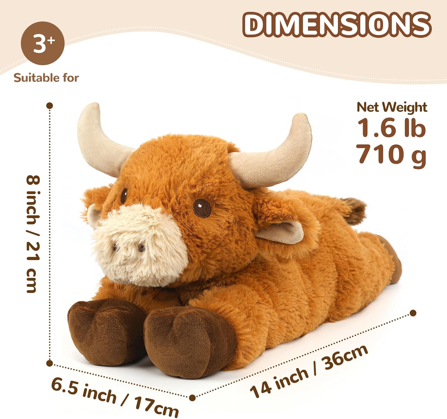 Bull Stuffed Animals, Microwavable Stuffed Animals Adorable Fluffy Bull Plush for Warmth & Comfort, Heatable Coolable Lavender Scent Toys, Cute Soft Plushies Gift for Kids Boys Girls & Adults