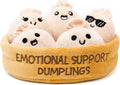 Emotional Support Dumplings by Relatable, Cuddly Stuffed Animals and Toys, Squishy Toys and Plushies, Great Gift Ideas for Loved Ones of All Ages, Includes 5 Plushies with Carrying Basket