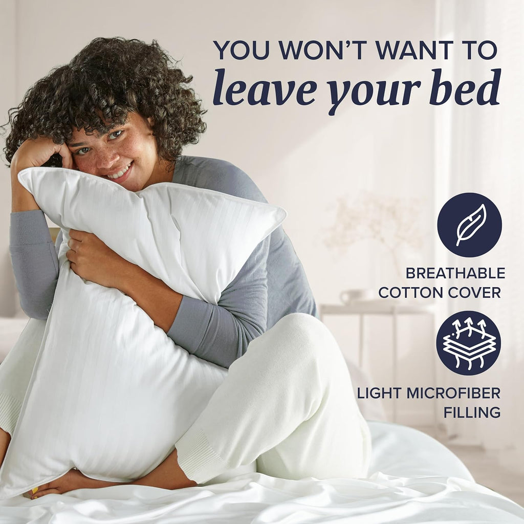 Bed Pillows Standard/Queen Size Set of 2 - Original Soft down Alternative Pillow for Sleeping - Soft Support for Back, Stomach or Side Sleepers